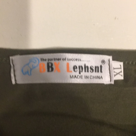 Olive, gray and white long sleeve top - Picture 3 of 3